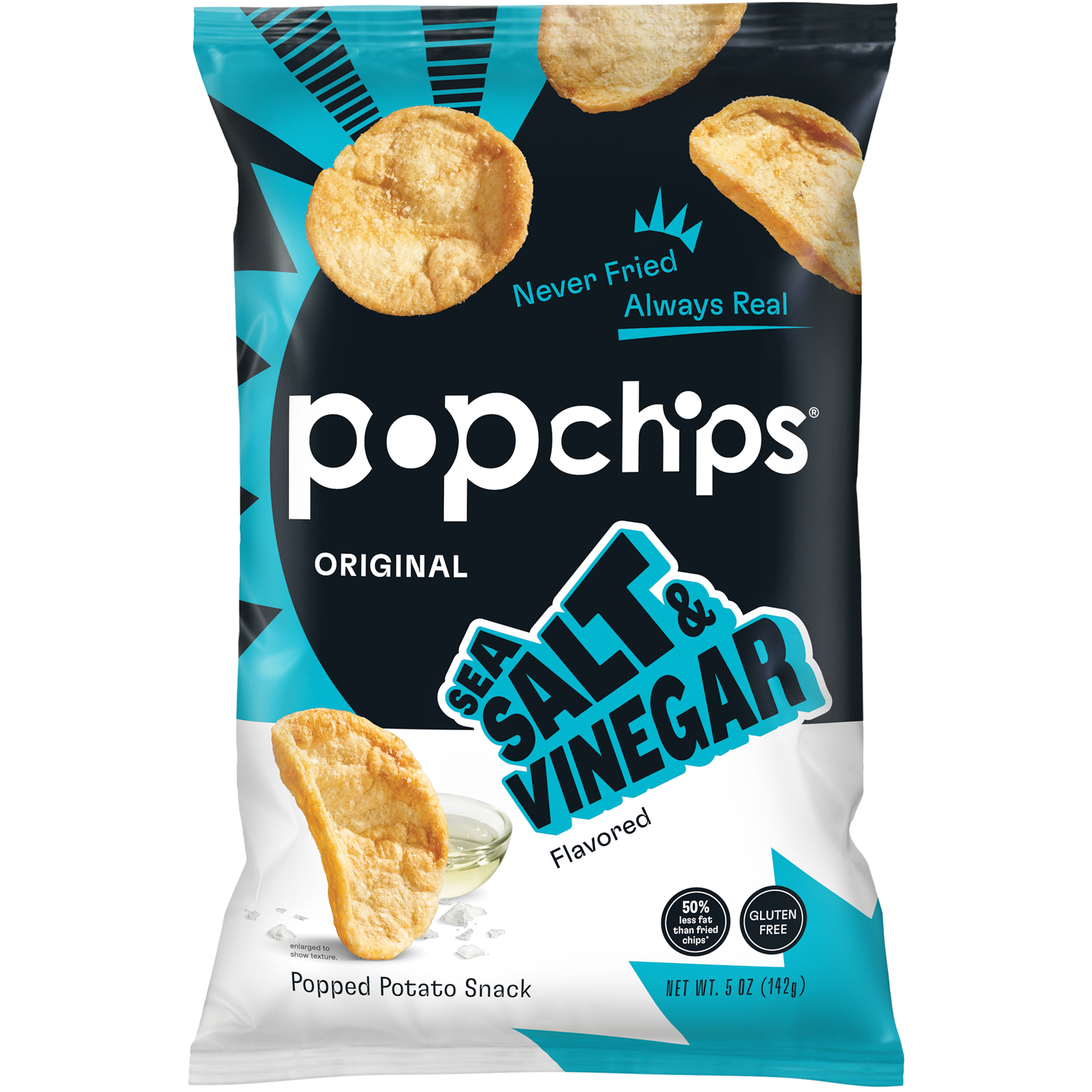 Popchips Potato Popped Chip Snack, Sea Salt and Vinegar 