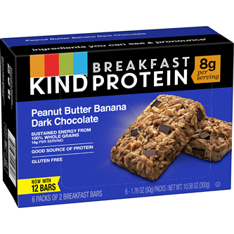 KIND Breakfast Protein Bars, Peanut Butter Banana Dark Chocolate 