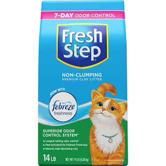 Fresh Step Non-Clumping Clay Cat Litter with Febreze Freshness, Scented