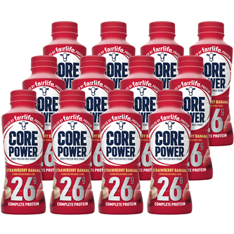 Core Power High Protein Milk Shake, Strawberry Banana, Plastic Bottles