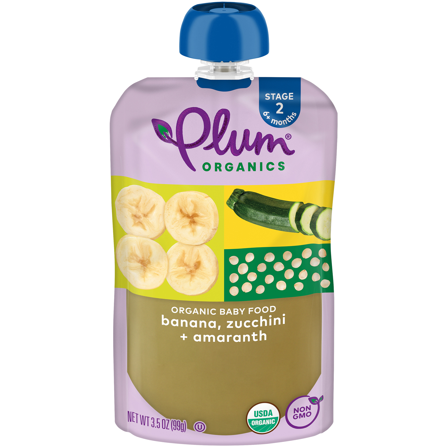 Plum Organics Stage 2 Organic Baby Food, Zucchini, Banana & Amaranth 