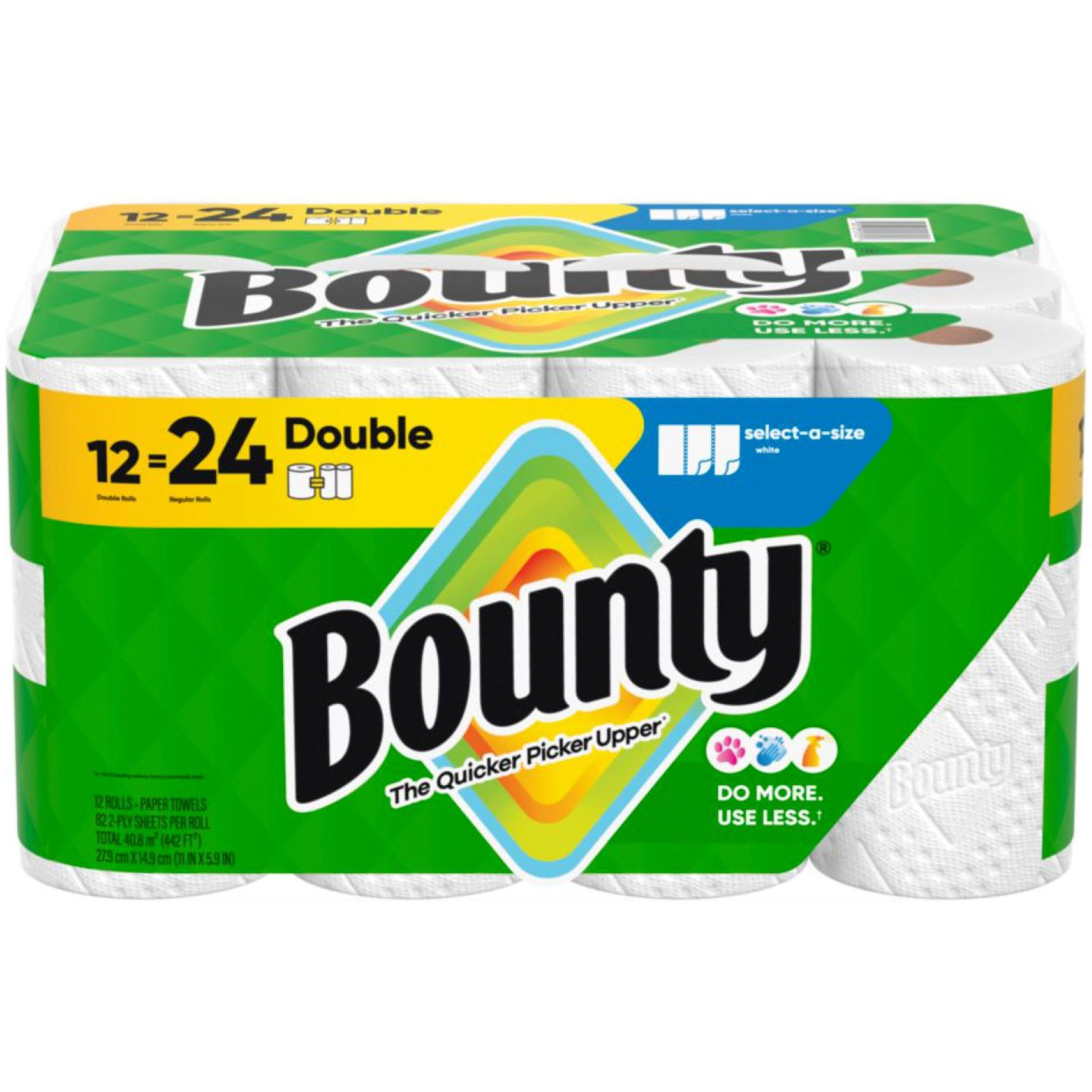Bounty 2-Ply Doubles Paper Towels, Select-a-Size