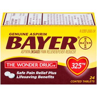 Bayer Aspirin, Regular Dose, 325mg Tablets