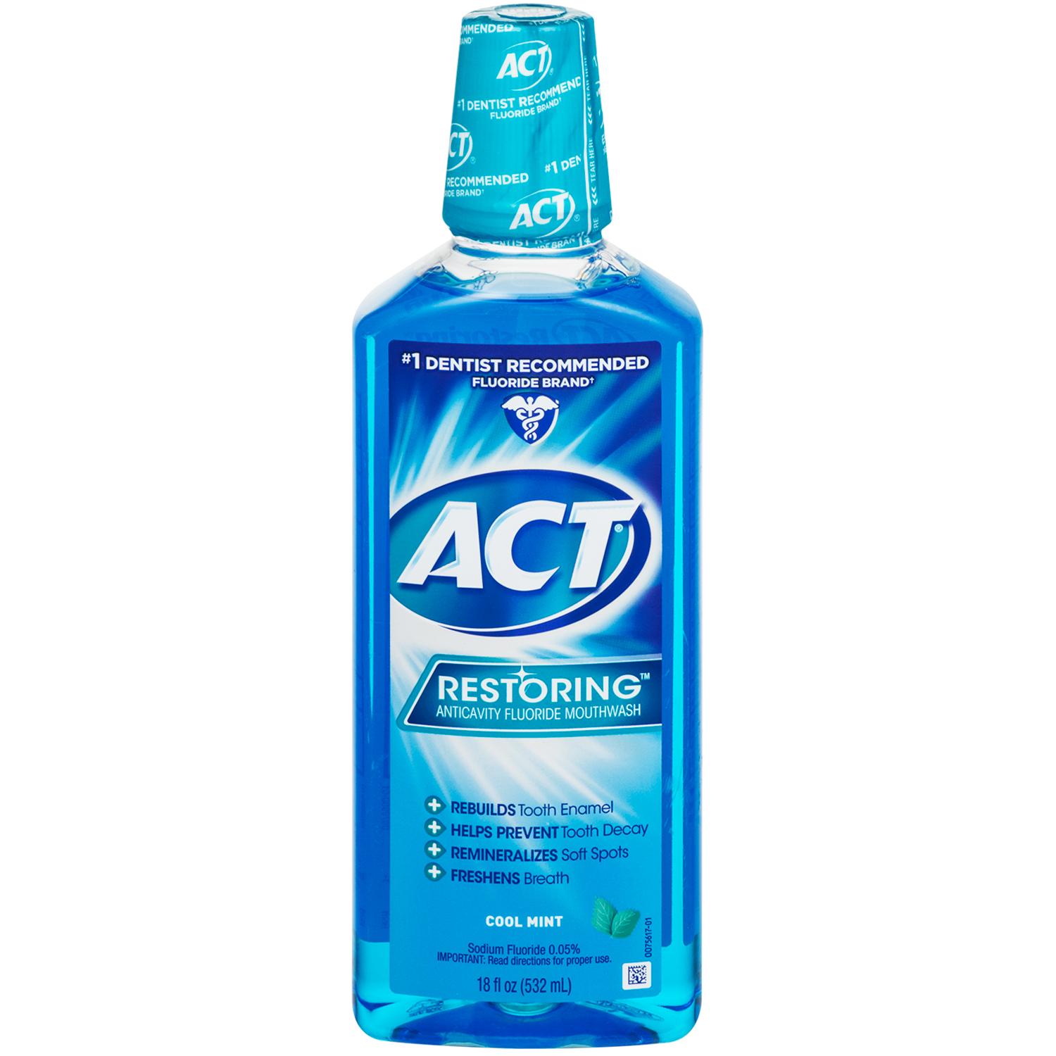 ACT Restoring Anticavity Fluoride Mouthwash, Cool Splash Mint