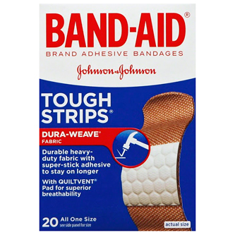 Band-Aid Dura-Weave Tough Strips Adhesive Bandages, Assorted Sizes