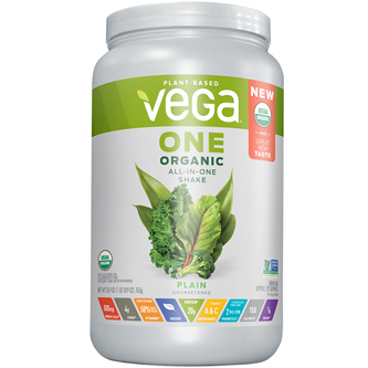 Vega Plant-Based One Organic All-in-One Shake, Plain Unsweetened