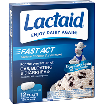 Lactaid Fast Act Lactase Enzyme Supplement Caplets 