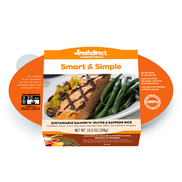 FreshDirect Salmon with Olives and Saffron Rice, Single Serving Meal, image 2 of 2 slides
