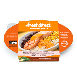 FreshDirect Chipotle Salmon with Vegetable Esquites and Rice & Beans, Single Serving Meal, image 2 of 2 slides