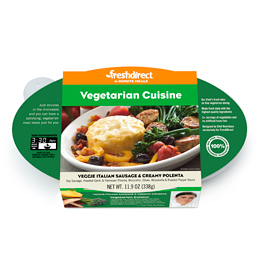 FreshDirect Veggie Italian Sausage and Creamy Polenta, Single Serving Meal, image 2 of 2 slides