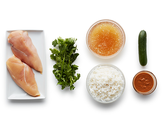 FreshDirect Hainanese-Style Chicken with Jasmine Rice & Peanut Sauce Stir-Fry Meal Kit, image 2 of 2 slides