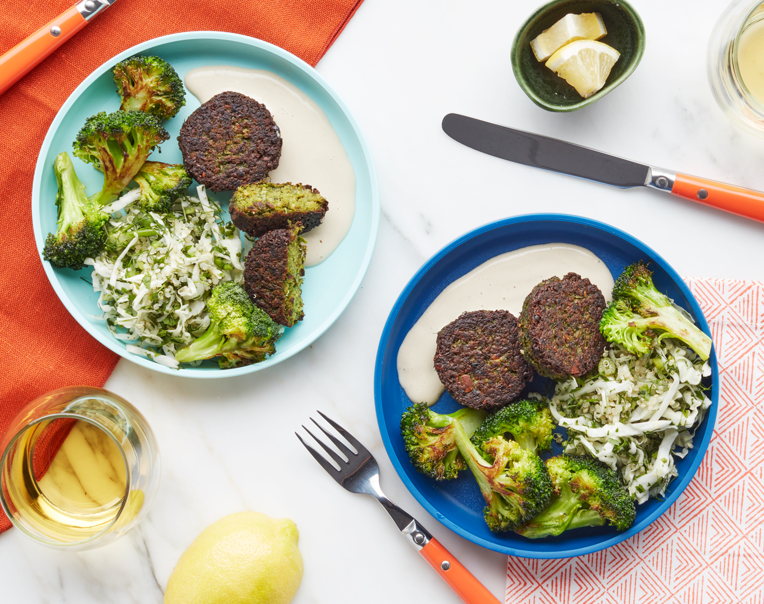 FreshDirect Falafel with Cabbage-Tabouli Salad & Tahini Meal Kit