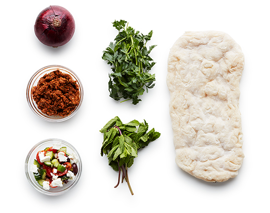 FreshDirect Turkish-Style Pizza with Herb & Vegetable Salad Meal Kit, image 2 of 2 slides