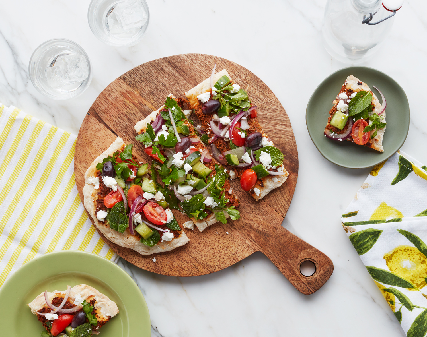 FreshDirect Turkish-Style Pizza with Herb & Vegetable Salad Meal Kit, image 1 of 2 slides