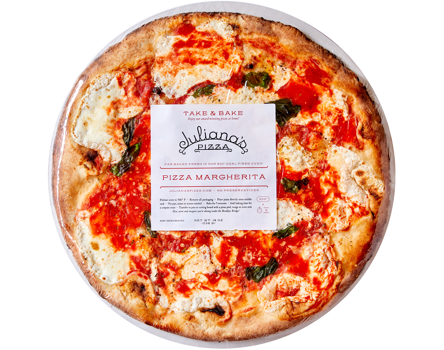 Julianas Pizza Take & Bake Pizza, Margherita