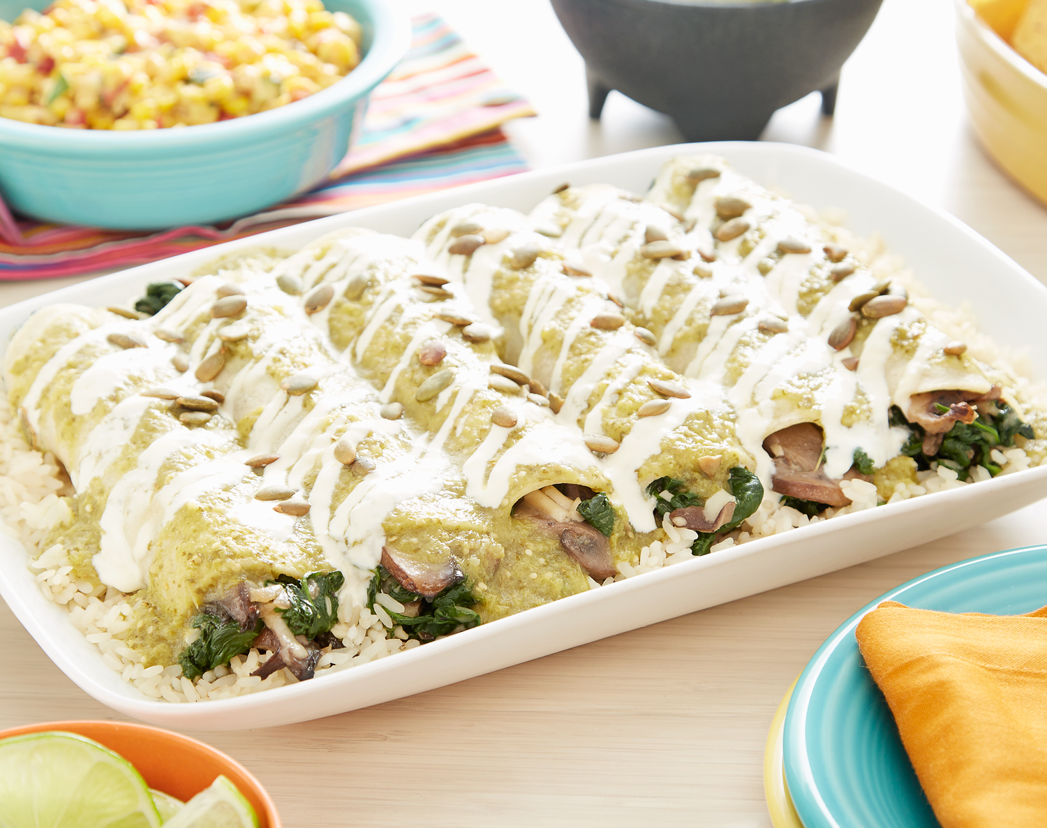 FreshDirect Spinach and Mushroom Enchiladas Verdes, Family Size, image 1 of 2 slides