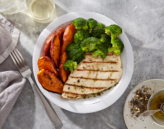 FreshDirect Herbed Chicken, Sweet Potatoes and Broccoli, Single Serving Meal