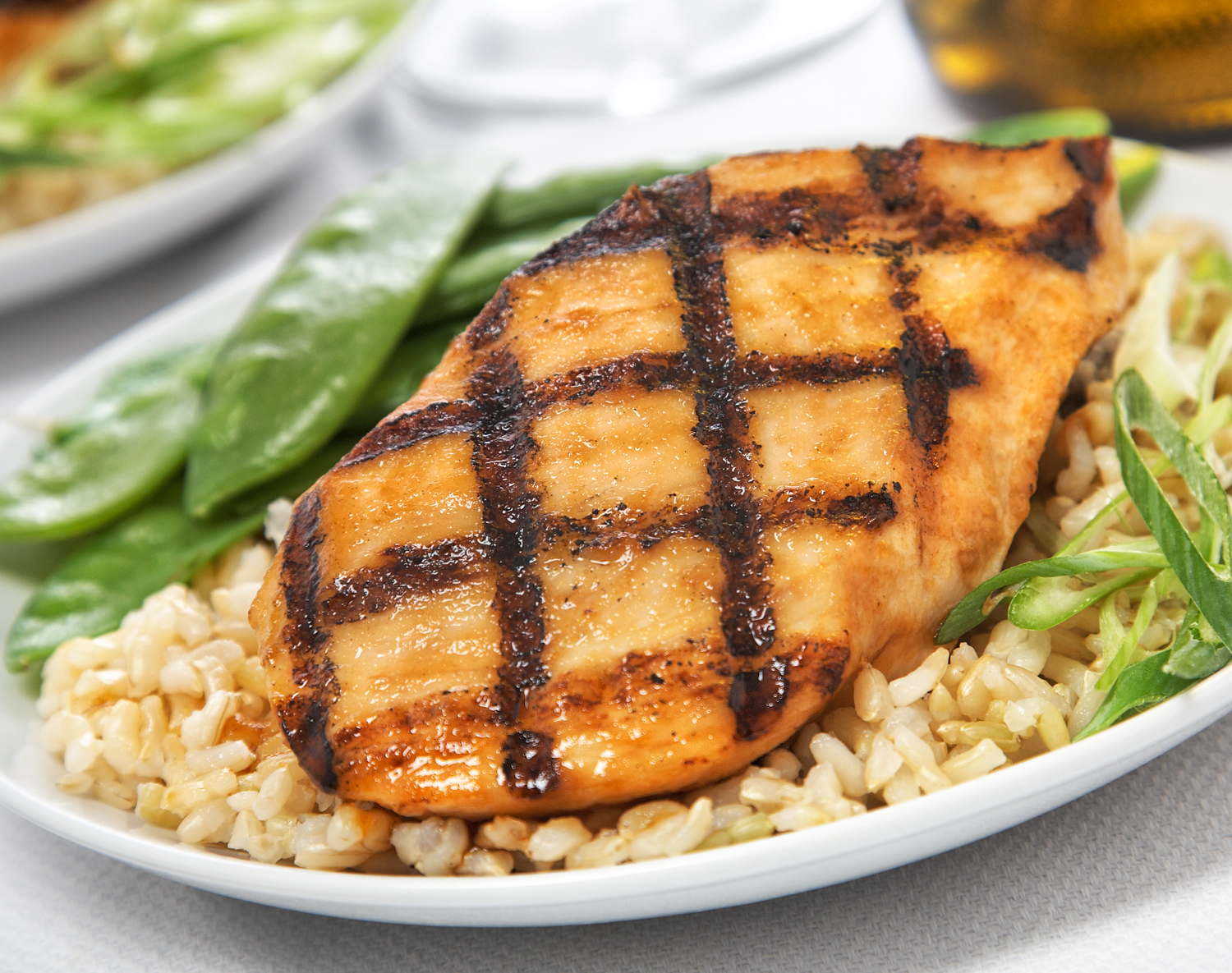 FreshDirect Citrus-Soy Chicken with Brown Rice & Snow Peas, Single Serving Meal, image 1 of 2 slides