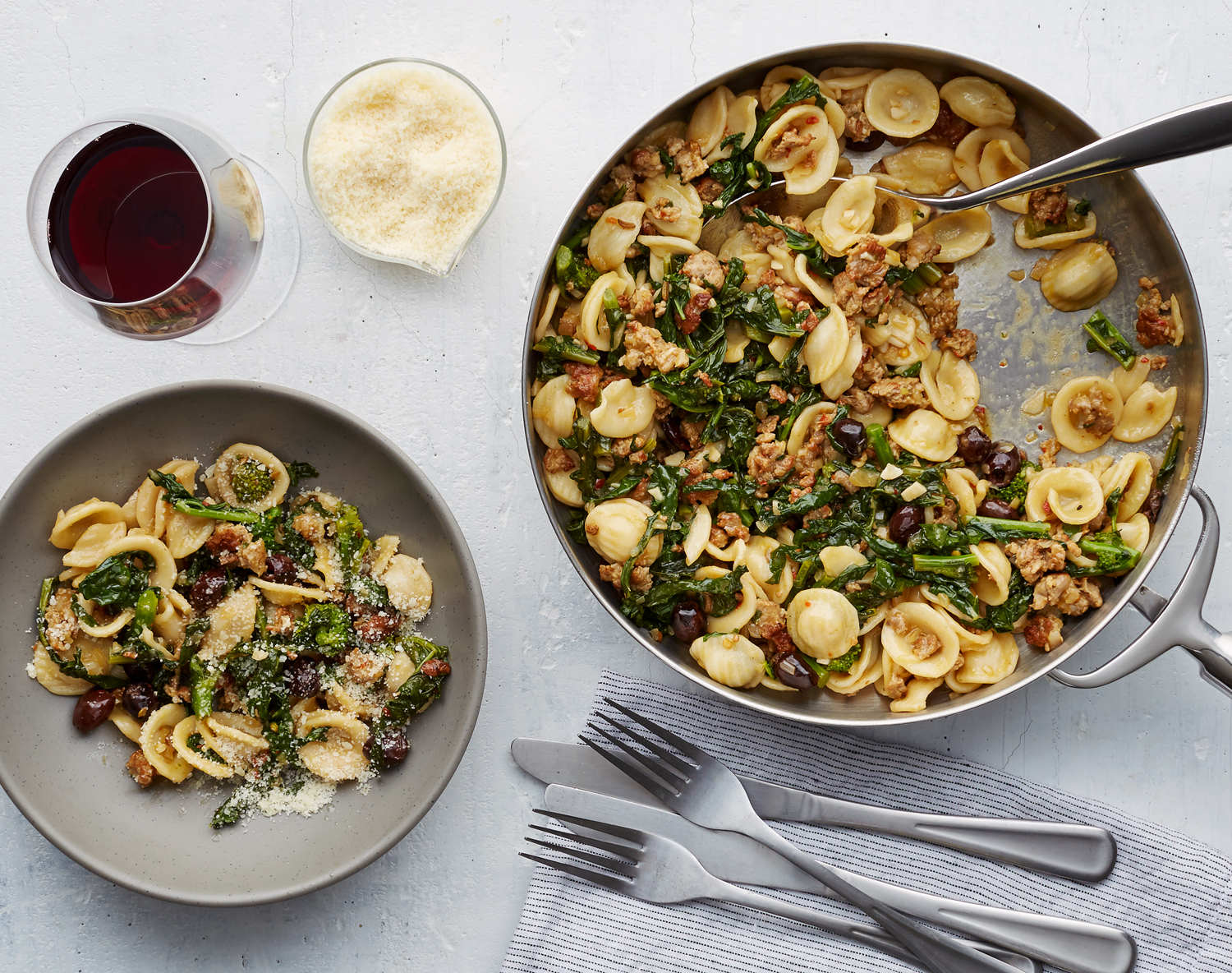 FreshDirect Orecchiette with Broccoli Rabe, Olives and Italian Sausage Meal Kit