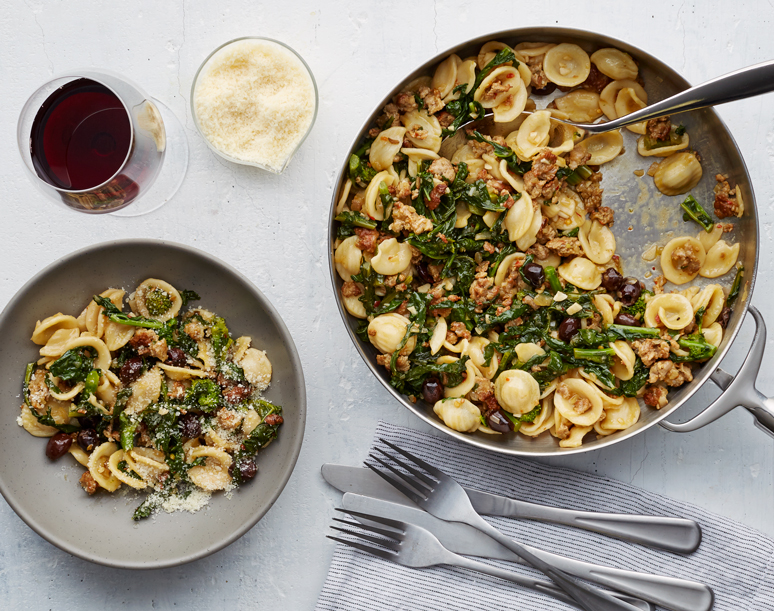 FreshDirect Orecchiette with Broccoli Rabe, Olives and Italian Sausage Meal Kit