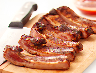 FreshDirect Frozen Kansas City Barbecued Pork Ribs, Fully Cooked Rack