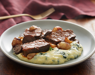 FreshDirect Braised Marsala Short Ribs with Polenta, Single Serving Meal