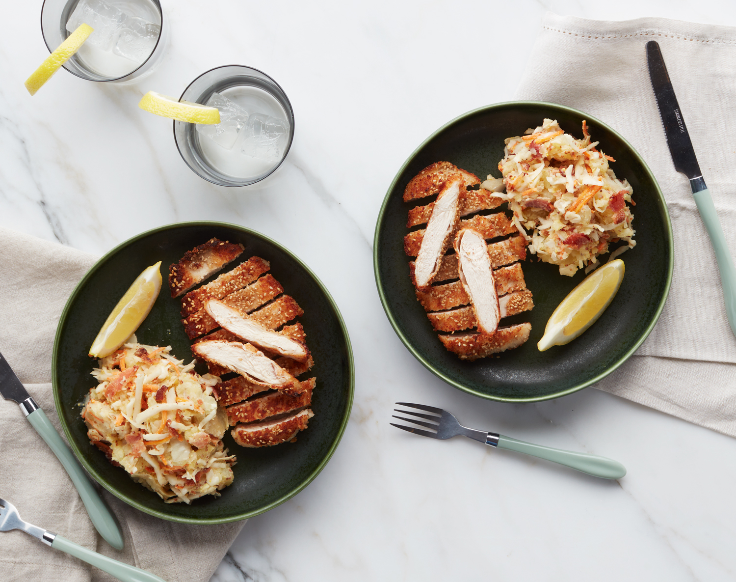 FreshDirect Chicken Schnitzel with German-Style Warm Bacon-Potato Salad Meal Kit