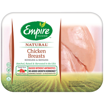 Empire Kosher Chicken Breasts, Boneless and Skinless, Raised w/o Antibiotics