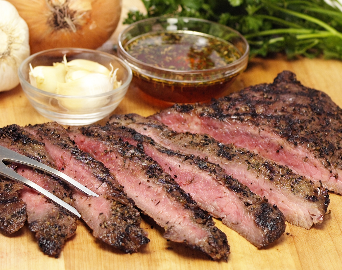 Chimichurri Marinated Beef Flank Steak, Uncooked