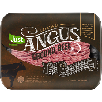 Just FreshDirect Local Angus RWA 90% Lean Ground Beef, Premium Packaging