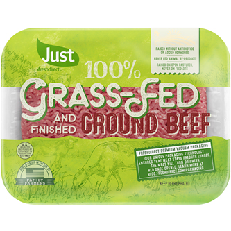 Just FreshDirect 100% Grass-Fed Local 80% Lean Ground Beef, Fresh, Premium Packaging