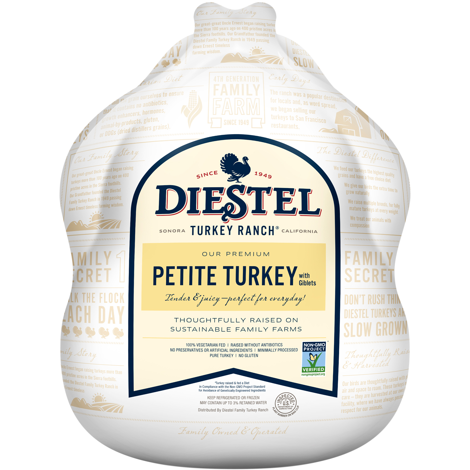 Diestel Family Ranch Whole Young Turkey, Raised w/o Antibiotics, Fresh
