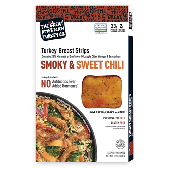 The Great American Turkey Co. Smoky & Sweet Chili Marinated Turkey Breast Strips, Raised w/o Antibiotics, Uncooked