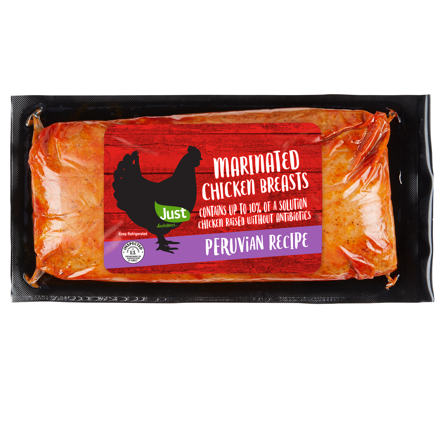 Just FreshDirect Peruvian Boneless Skinless Chicken Breasts, Raised w/o Antibiotics, Uncooked, image 1 of 2 slides