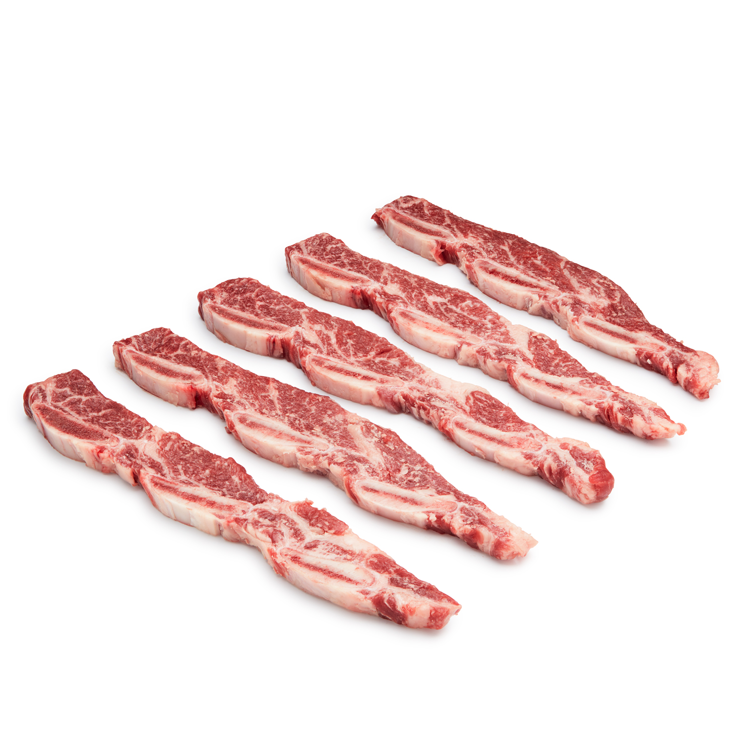 100% Grass-Fed Local Bone-In Thin Cut Beef Short Ribs, Flanken Style, image 1 of 2 slides