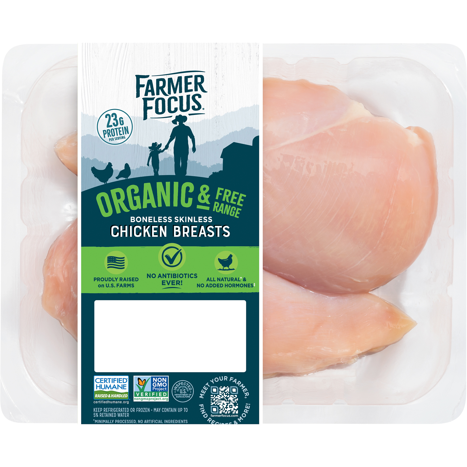 Farmer Focus Organic Boneless Skinless Chicken Breast, image 1 of 2 slides