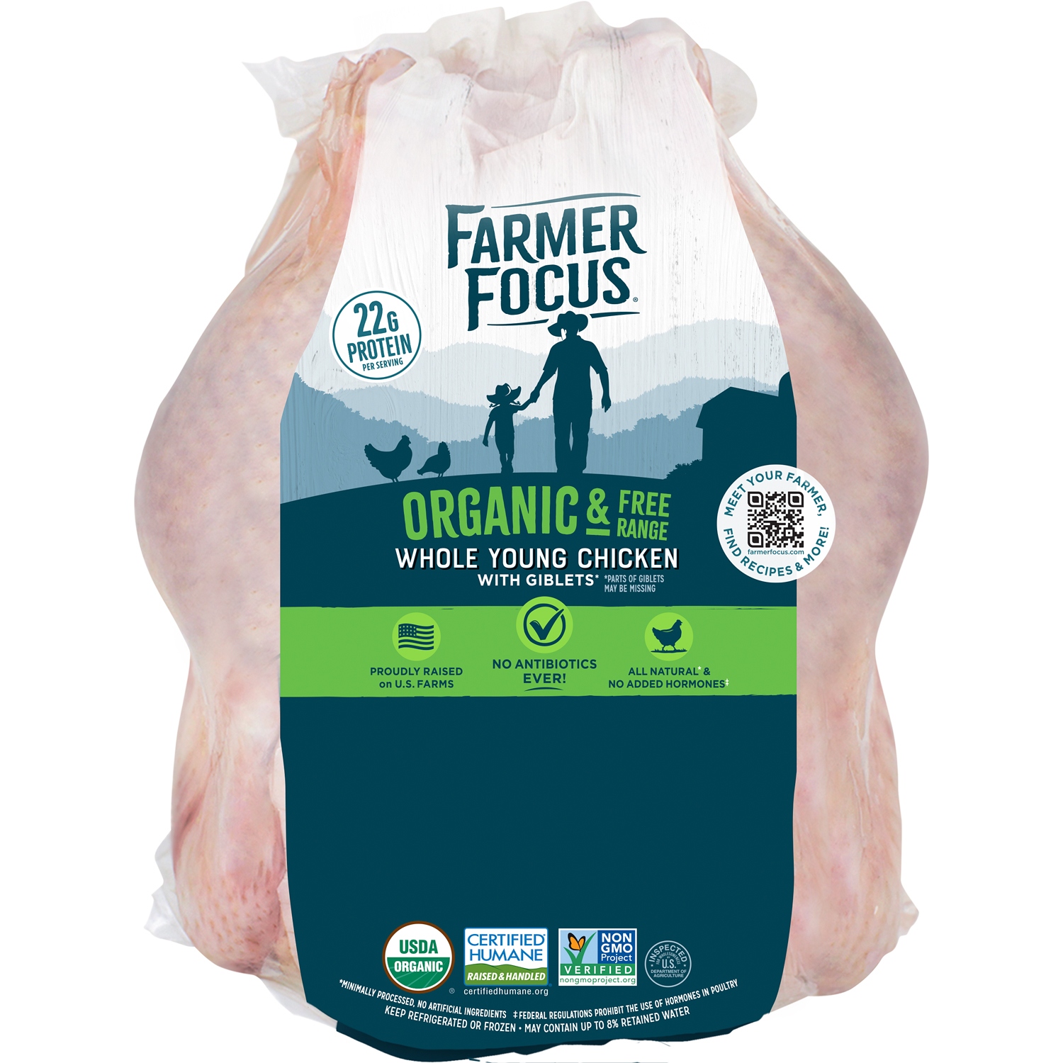 Farmer Focus Organic Whole Chicken, image 1 of 2 slides