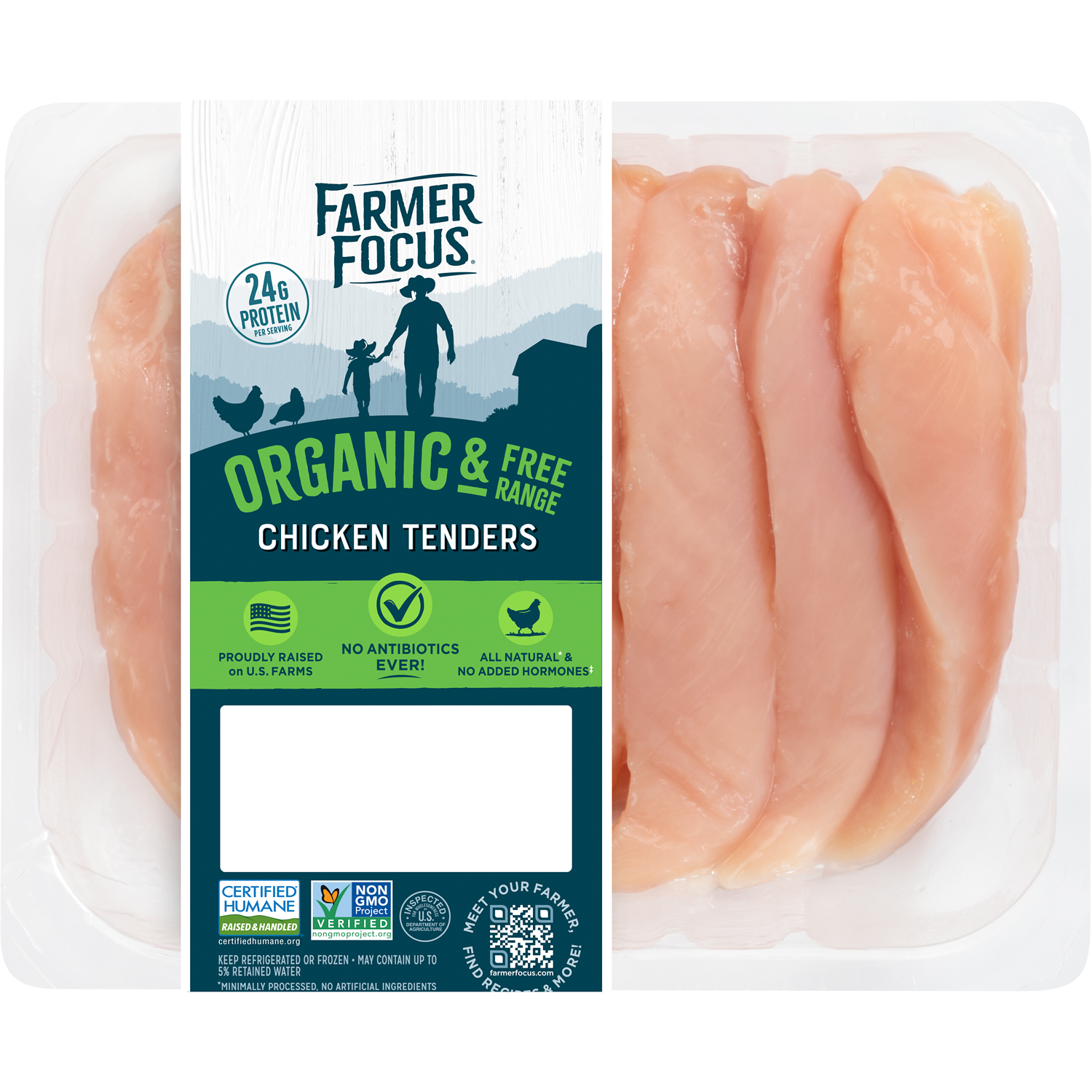 Farmer Focus Organic Boneless Chicken Tenders, image 1 of 2 slides
