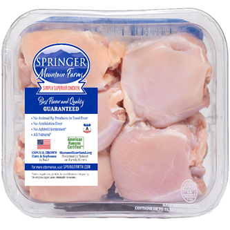 Springer Mountain Farms Boneless Skinless Chicken Thighs, Raised w/o Antibiotics 