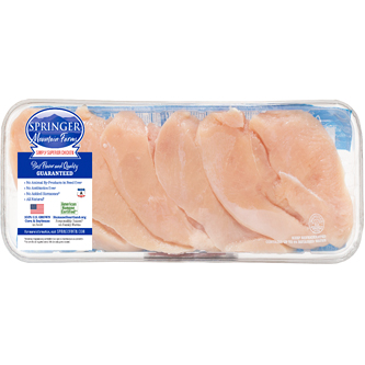 Springer Mountain Farms Boneless Skinless Thin-Sliced Chicken Breasts, Raised w/o Antibiotics 