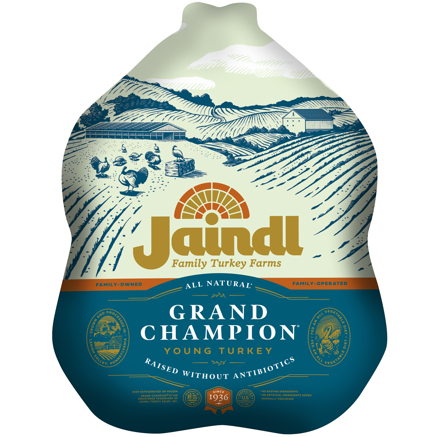 Jaindl Farms Local Whole Turkey, Raised w/o Antibiotics, Frozen 