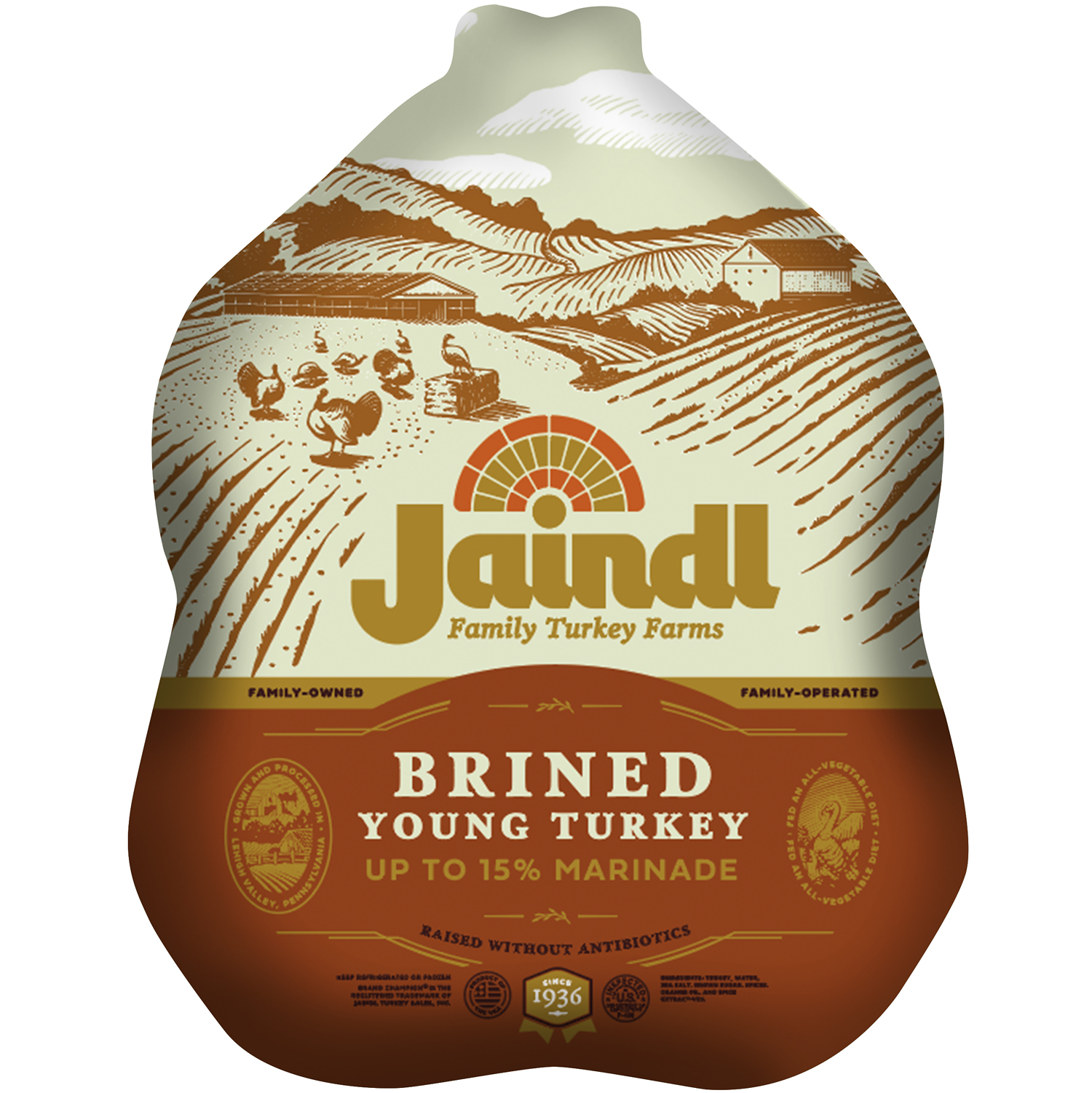 Jaindl Farms Whole Turkey, , Raised w/o Antibiotic, Brined 