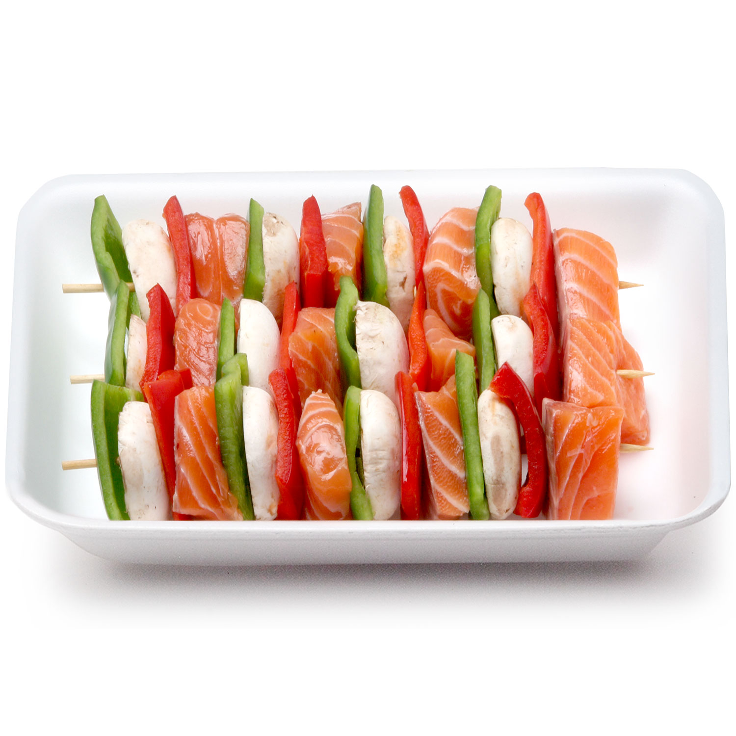Salmon Kabobs (Made with Farm-Raised Salmon), image 1 of 2 slides