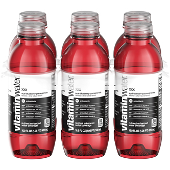 vitaminwater nutrient enhanced water beverage, xxx (açai-blueberry-pomegranate), Plastic Bottles