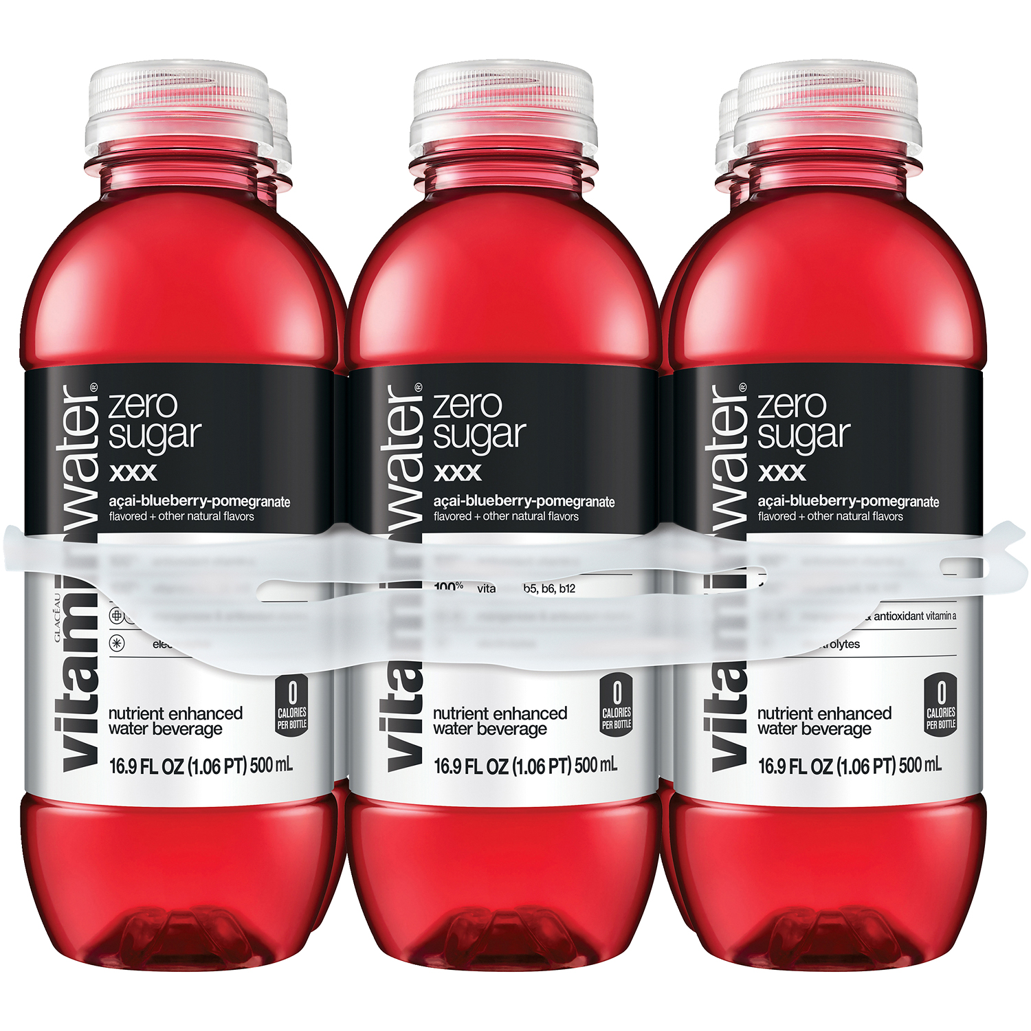vitaminwater zero sugar nutrient enhanced water beverage, xxx (açai-blueberry-pomegranate), Plastic Bottles