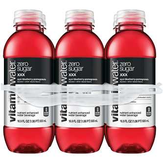 vitaminwater zero sugar nutrient enhanced water beverage, xxx (açai-blueberry-pomegranate), Plastic Bottles
