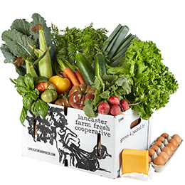 Lancaster Farm Fresh Cooperative Local Organic Vegetable Farm Share with Eggs and Cheese