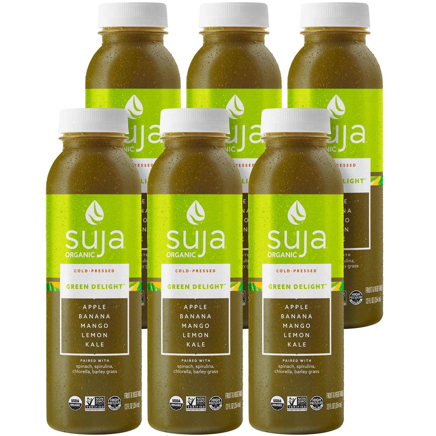 Suja Organic Cold Pressed Juice, Green Delight, Plastic Bottles
